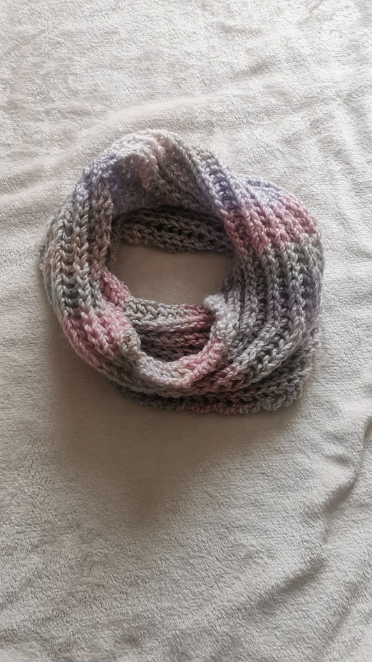 Tour de cou rose et gris dégradé 💗