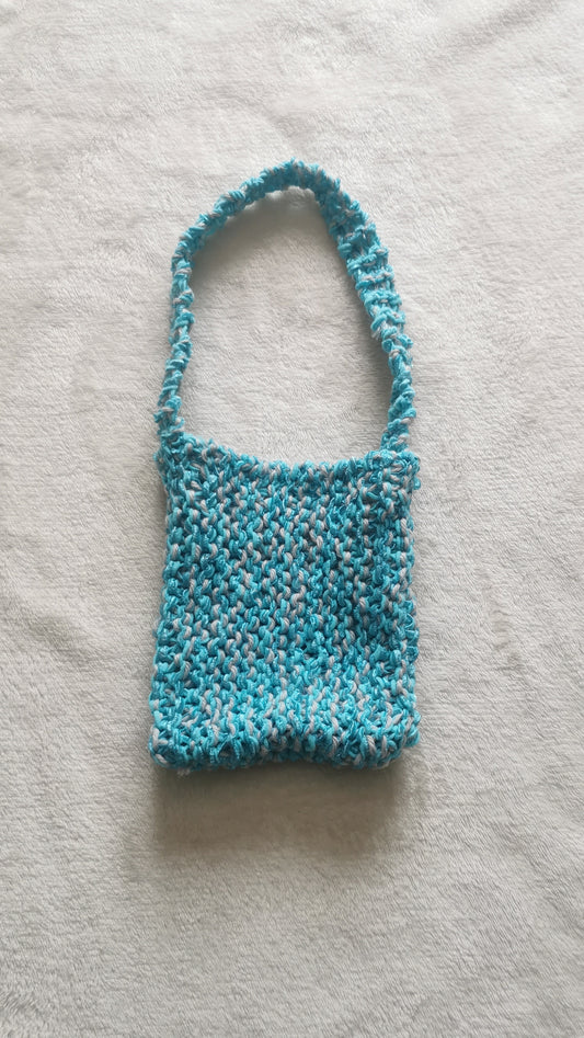 Petit sac pour téléphone Bleu Turquoise et Gris