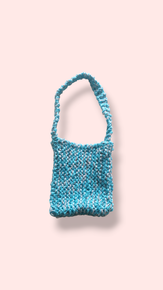 Petit sac pour téléphone Bleu Turquoise et Gris