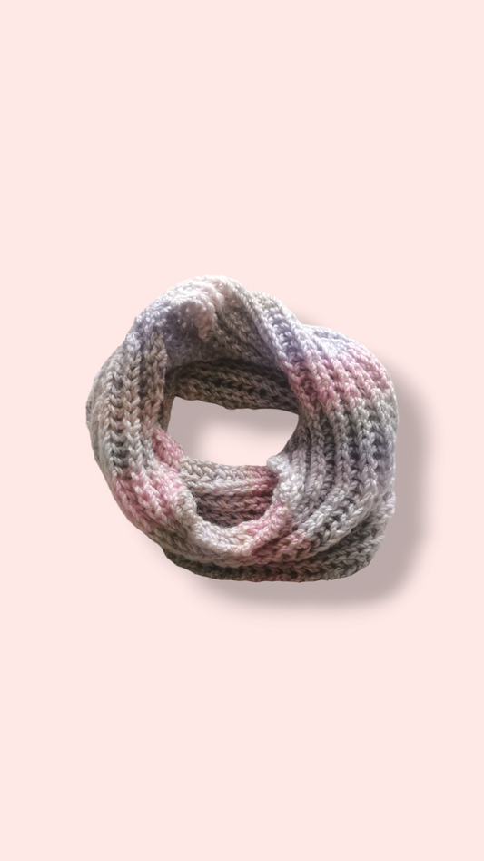 Tour de cou rose et gris dégradé 💗